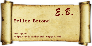 Erlitz Botond névjegykártya